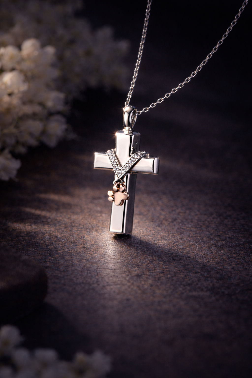 Paw Cross Remembrance Necklace
